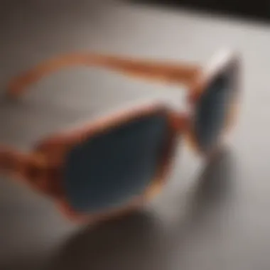 Eco-friendly materials used in the production of acrylic sunglasses displayed creatively