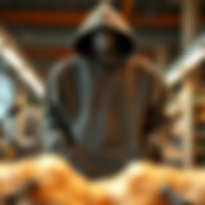 Sustainable Hoodie Production An environmentally-friendly hoodie emphasizing sustainability in fashion