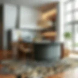 Luxurious animal print rug enhancing kitchen decor