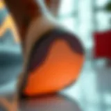 Close-up view of gel pads designed for heel comfort.