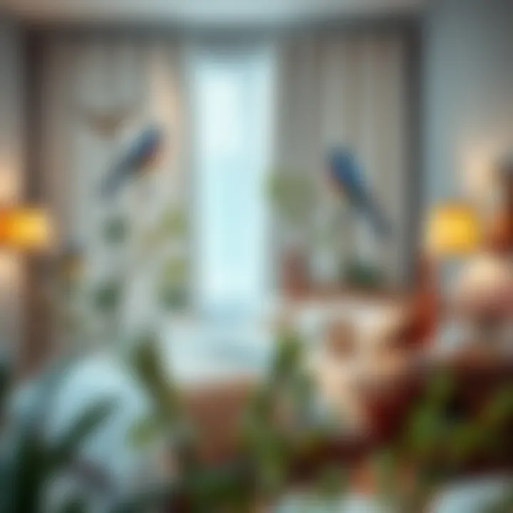 Bird Themed Curtains Enhancing Cozy Bedroom Charm Bird themed curtains adding charm to a cozy bedroom