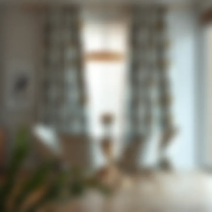 Stylish Bird Curtains in a Modern Dining Area Stylish bird curtains complementing a modern dining area