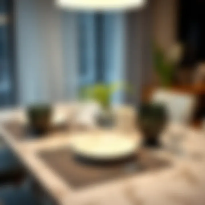 Elegant black and white placemat set on a modern dining table