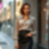 Elegant blouse skirt set showcasing modern design