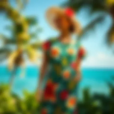 Embrace the Tropical Vibes Tropical floral dress with vibrant colors
