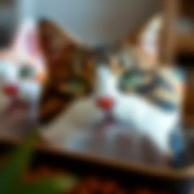 Sustainable Materials in Cat Cosmetic Bags Close-up of sustainable materials used in the production of cat-themed bags.