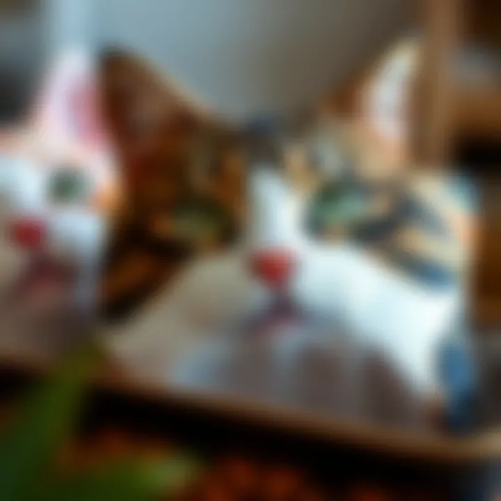 Sustainable Materials in Cat Cosmetic Bags Close-up of sustainable materials used in the production of cat-themed bags.