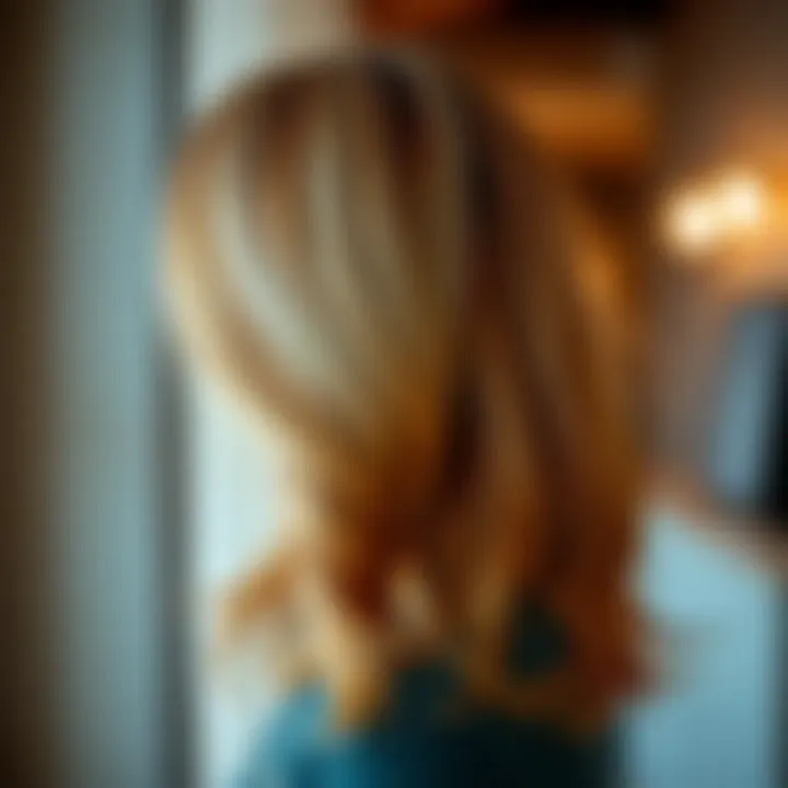 Side view highlighting the color blending of the ombre wig