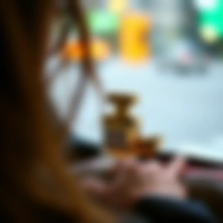 Compact and stylish travel perfume holder in a travel bag