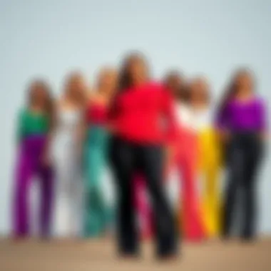 Color Variety of Plus Size Bell Bottoms Diverse range of colors in plus size bell bottom stretch pants