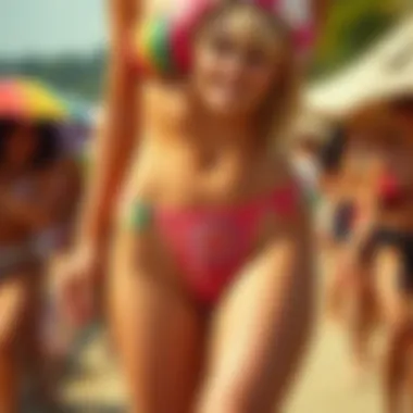 Cultural representation of the triangle thong bikini in various global contexts