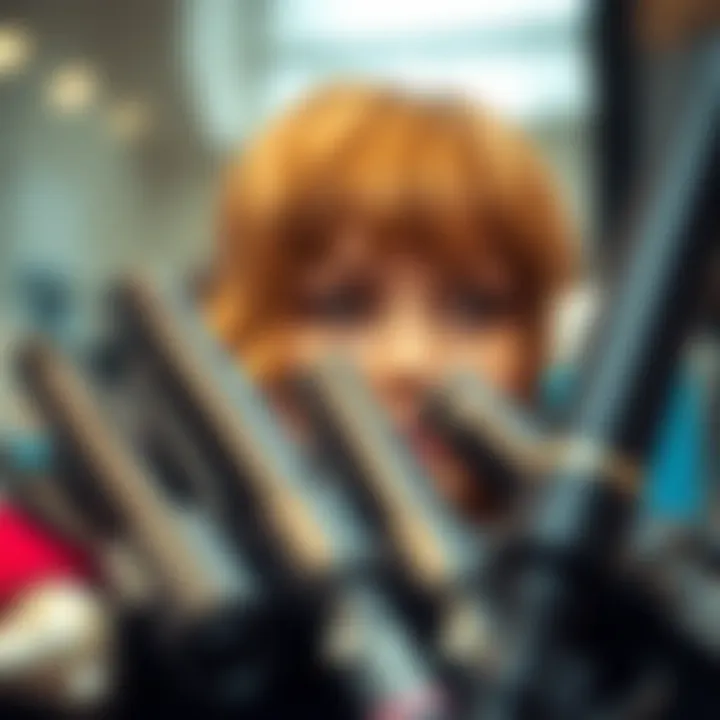 Essential Curling Tools for Bangs Close-up of curlers and hair products for bang styling