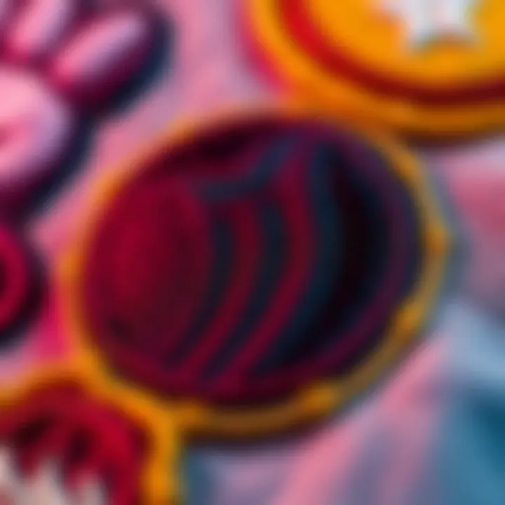 Intricate Stitching in Disney Patches Close-up of intricate stitching on a Disney-themed patch