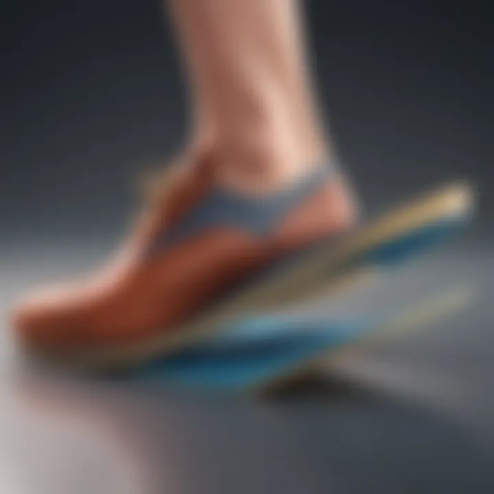 Close-up of materials used in height-increasing insoles emphasizing quality