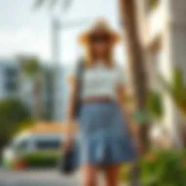 Versatile casual skirt set styled for a summer outing