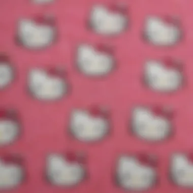 A close-up shot of fabric texture used in Hello Kitty leggings