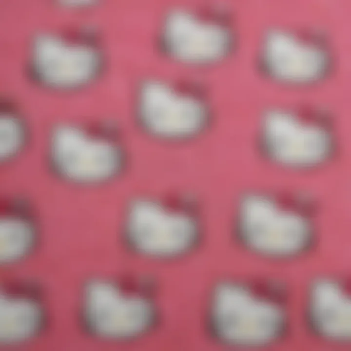 A close-up shot of fabric texture used in Hello Kitty leggings