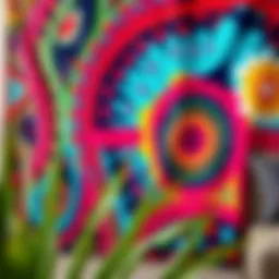 Colorful tapestry showcasing abstract patterns