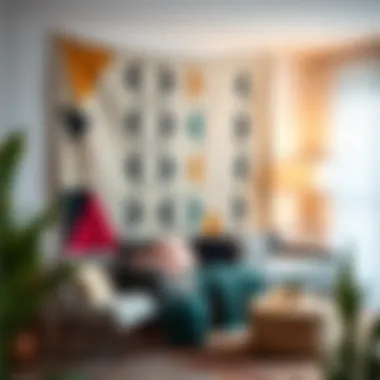 Contemporary Geometric Design Geometric tapestry complementing modern interiors