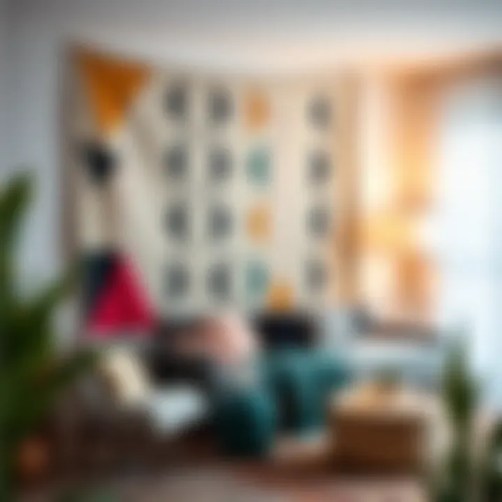 Contemporary Geometric Design Geometric tapestry complementing modern interiors