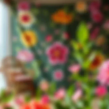 Floral Nature Tapestry Nature-inspired tapestry with floral designs