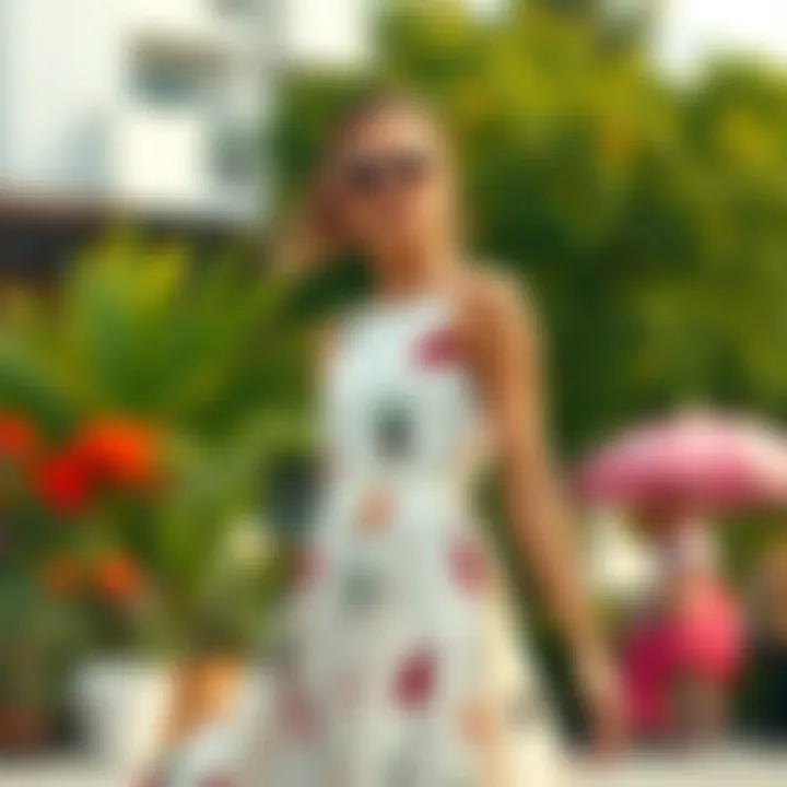 Whimsical Elegant Dress An elegant summer dress with a humorous twist featuring whimsical prints