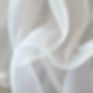 Close-up of tulle fabric displaying its delicate texture and layering