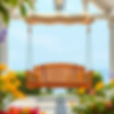 Wooden Porch Swing with Matching Canopy Beautifully designed wooden porch swing with a matching canopy