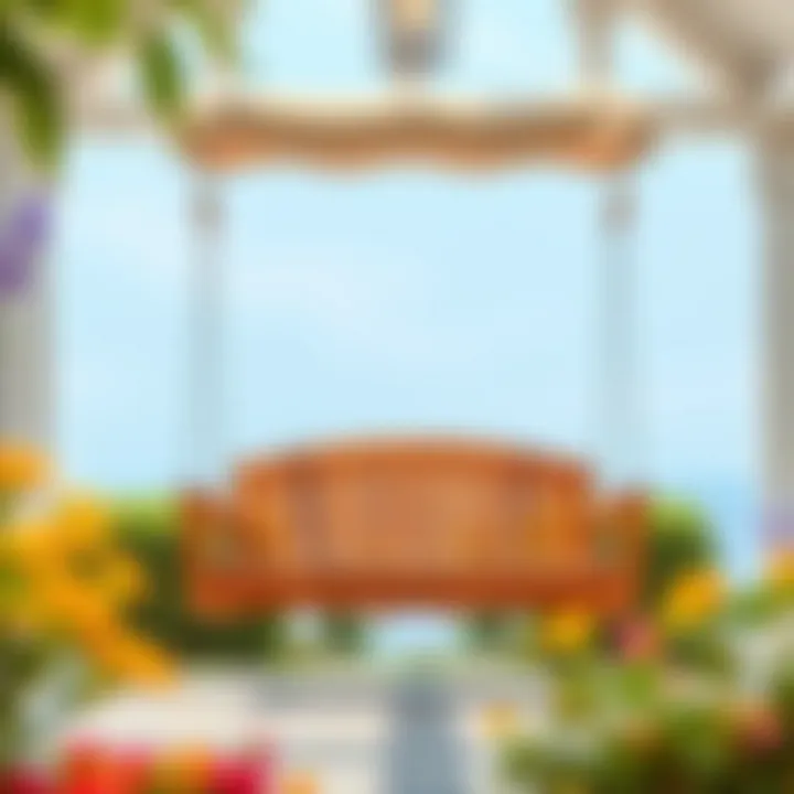 Wooden Porch Swing with Matching Canopy Beautifully designed wooden porch swing with a matching canopy