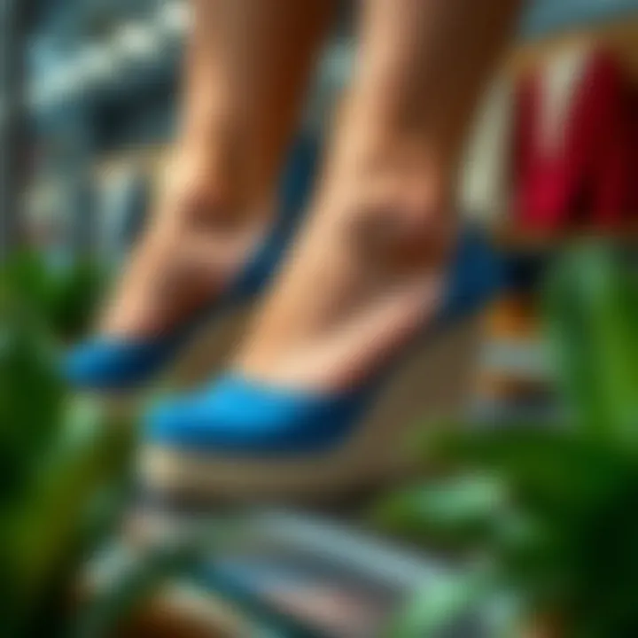 Stylish Casual Wedges Stylish casual wedge shoes on display