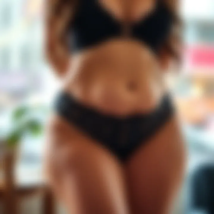 Elegant design of crotchless panties for plus size fashion