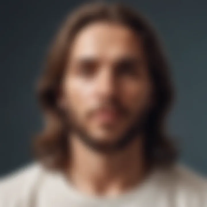 Detailed close-up of a unique graphic design on a Jesus Christ shirt