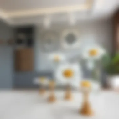 Diverse styles of daisy knobs displayed in a modern interior