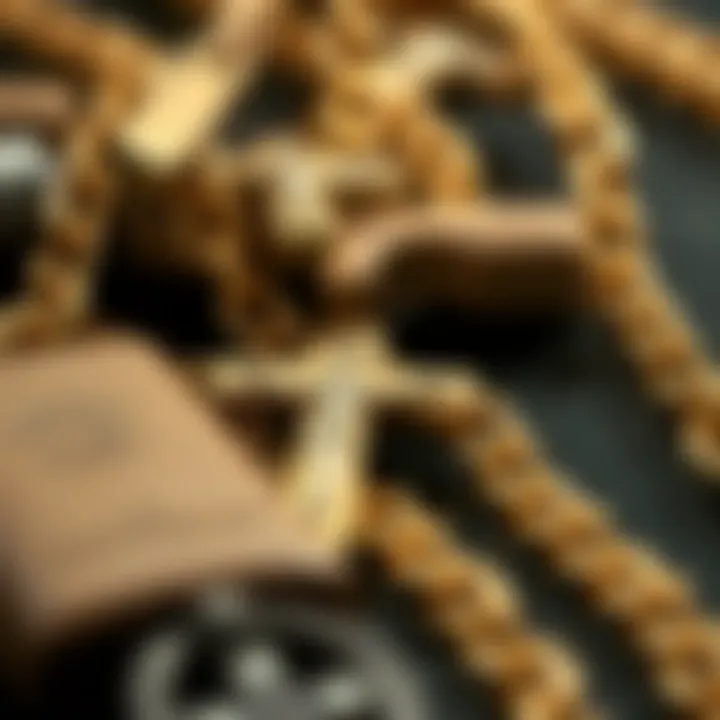 Close-up of materials used in crafting Jesus chains