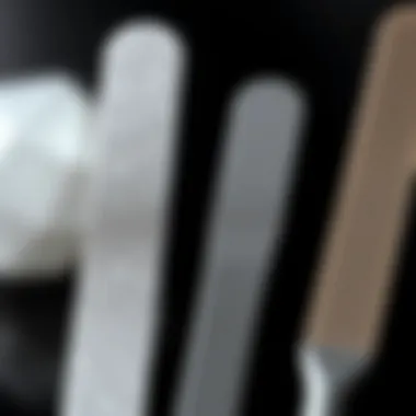 Comparison of a diamond emery board and a traditional nail file