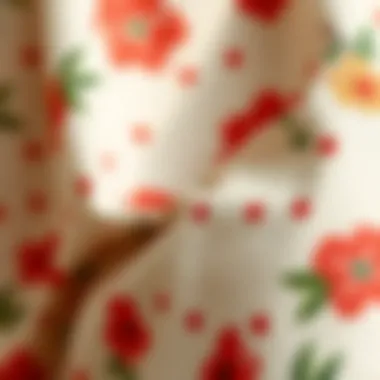 Textural Details of Ditsy Floral Fabric Close-up of fabric texture used in floral shorts