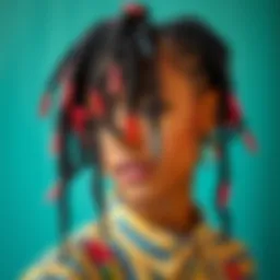 Dread clips styled in vibrant colors