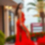 Elegant split-leg romper in a vibrant color, showcasing its unique design.