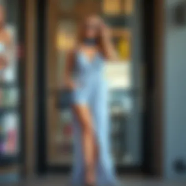 Stylish split-leg romper paired with accessories, demonstrating versatility.