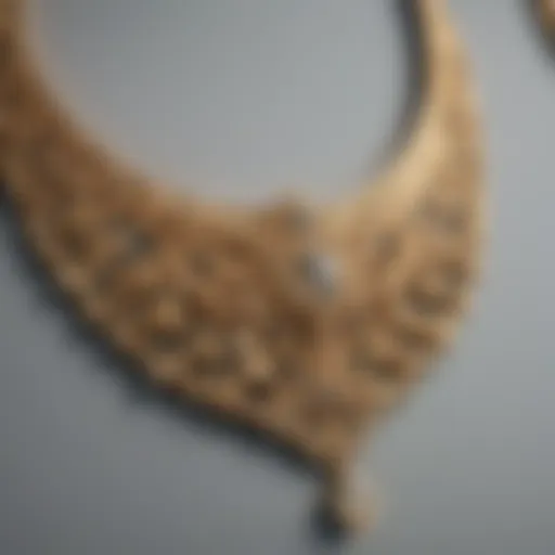 Elegant gold plated necklace displaying intricate design