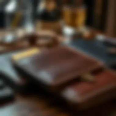 Practical Style: Leather Wallets Stylish leather wallets symbolizing practicality