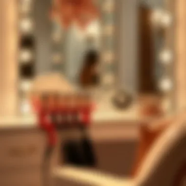 An elegant setup of hot roller clips in a stylish vanity