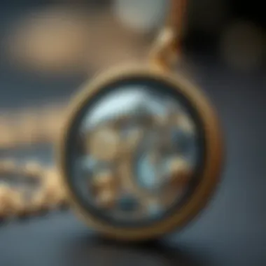 The Artistic Expression of Memory Lockets Elegant floating locket with intricate design and personalized charms