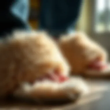 Luxurious Materials Close-up of soft materials used in fuzzy slides