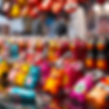 Artistic Display of Mini Pop It Keychains Colorful mini pop it keychains displayed artistically