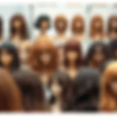 Diversity in Ombre Brown Wig Styles Showcasing various ombre brown wig styles on display