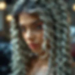 Detailed view of passion twist lace wig texture