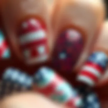 Intricate Patterns of Nail Wraps Close-up of nail wraps featuring intricate patterns and textures