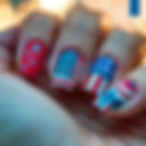 Vibrant patriotic nail wraps showcasing national symbols and colors