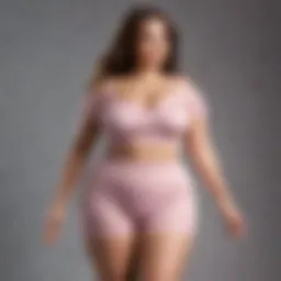 Stylish plus-size crop top set displayed on a mannequin